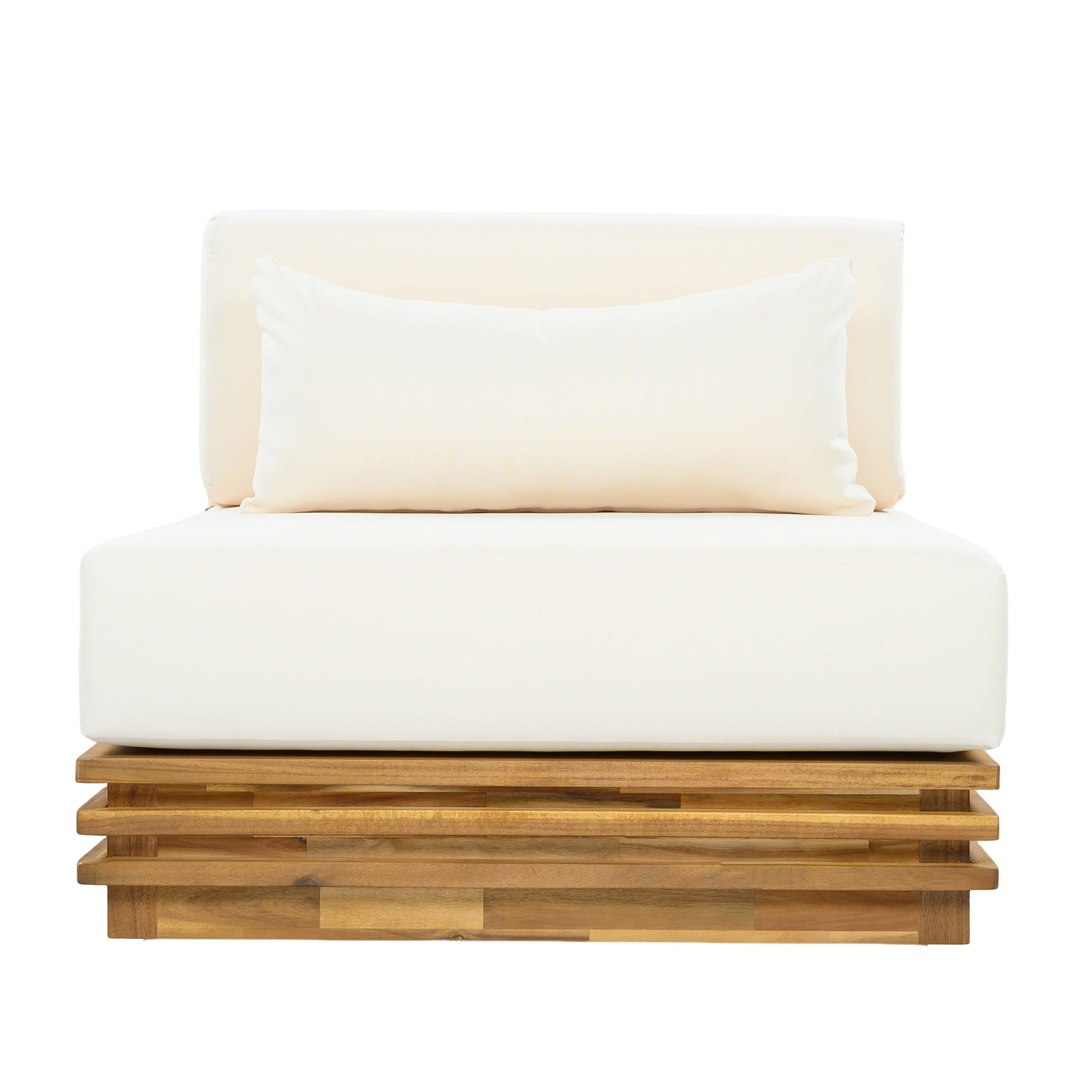Oversized Outdoor Club Chair with Acacia Wood Frame by HouseOfZazla