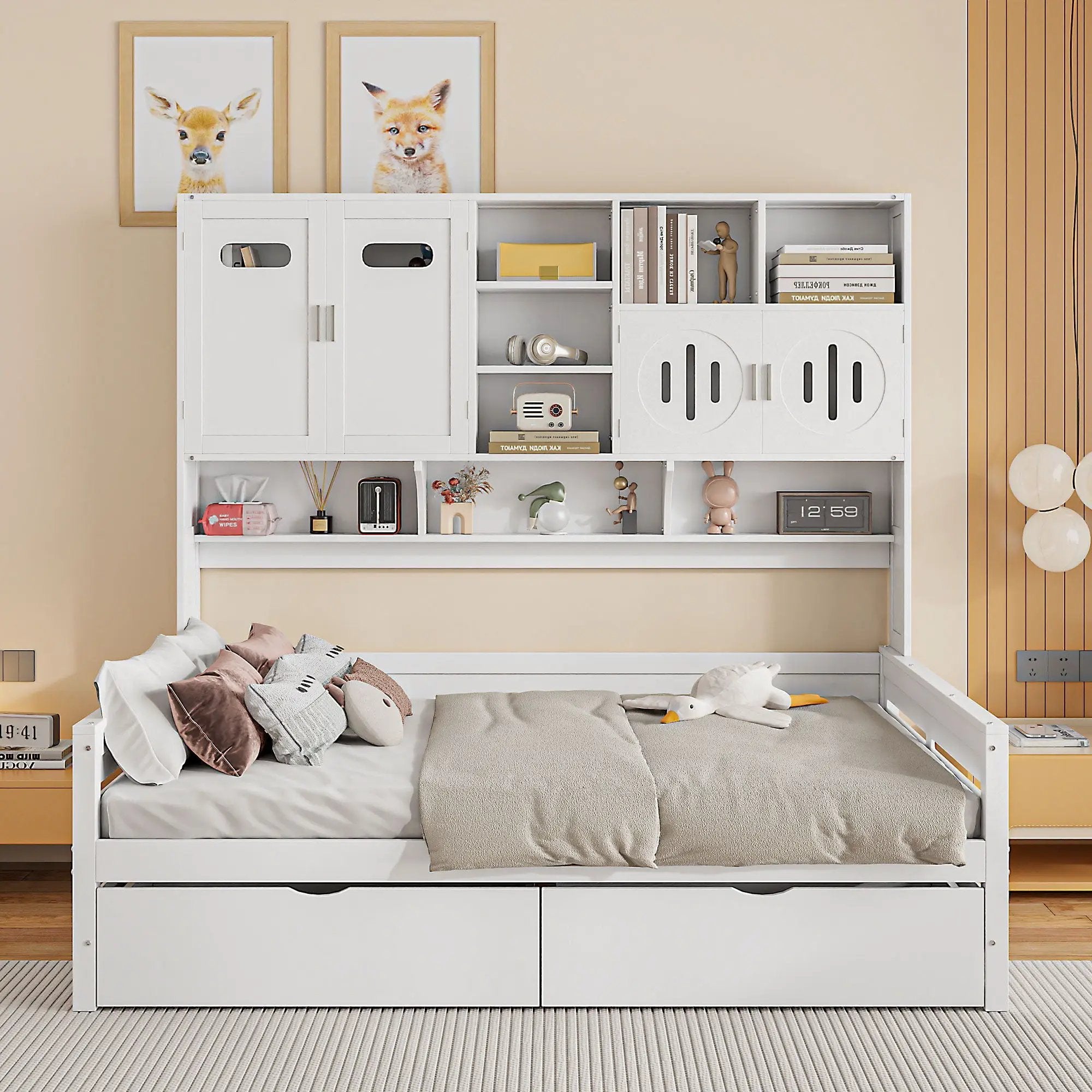 Daybed With All-In-One Cabinet And Shelf by HouseOfZazla