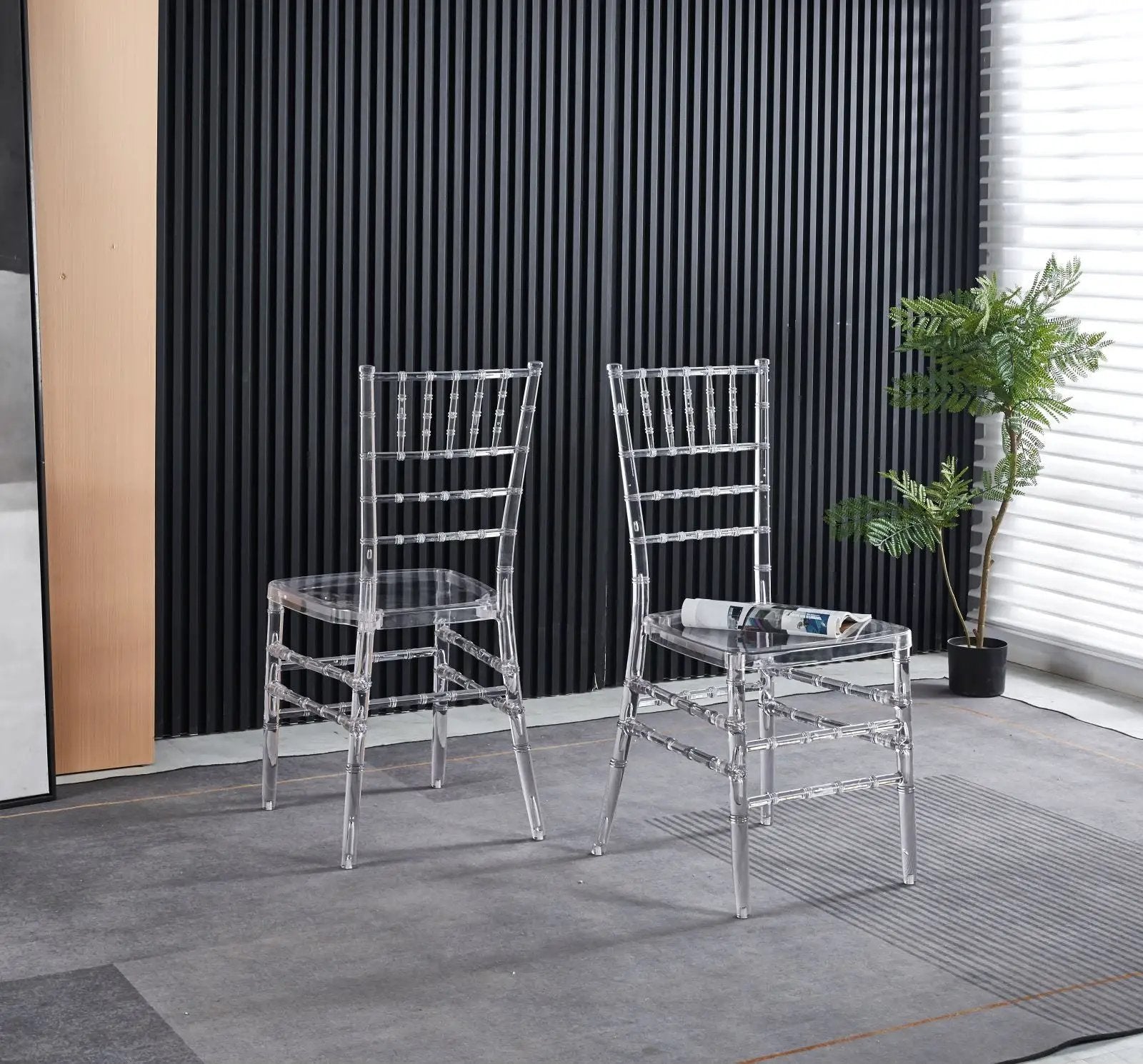 Welding Chair, Dining Chair, Plastic Seat (Set of 4) - Transparent by Unique Piece Furniture