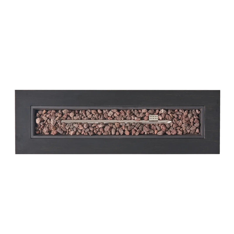 RECTANGULAT IRON FIRE PIT-50 000BTU WITH TANK HOLDER by HouseOfZazla