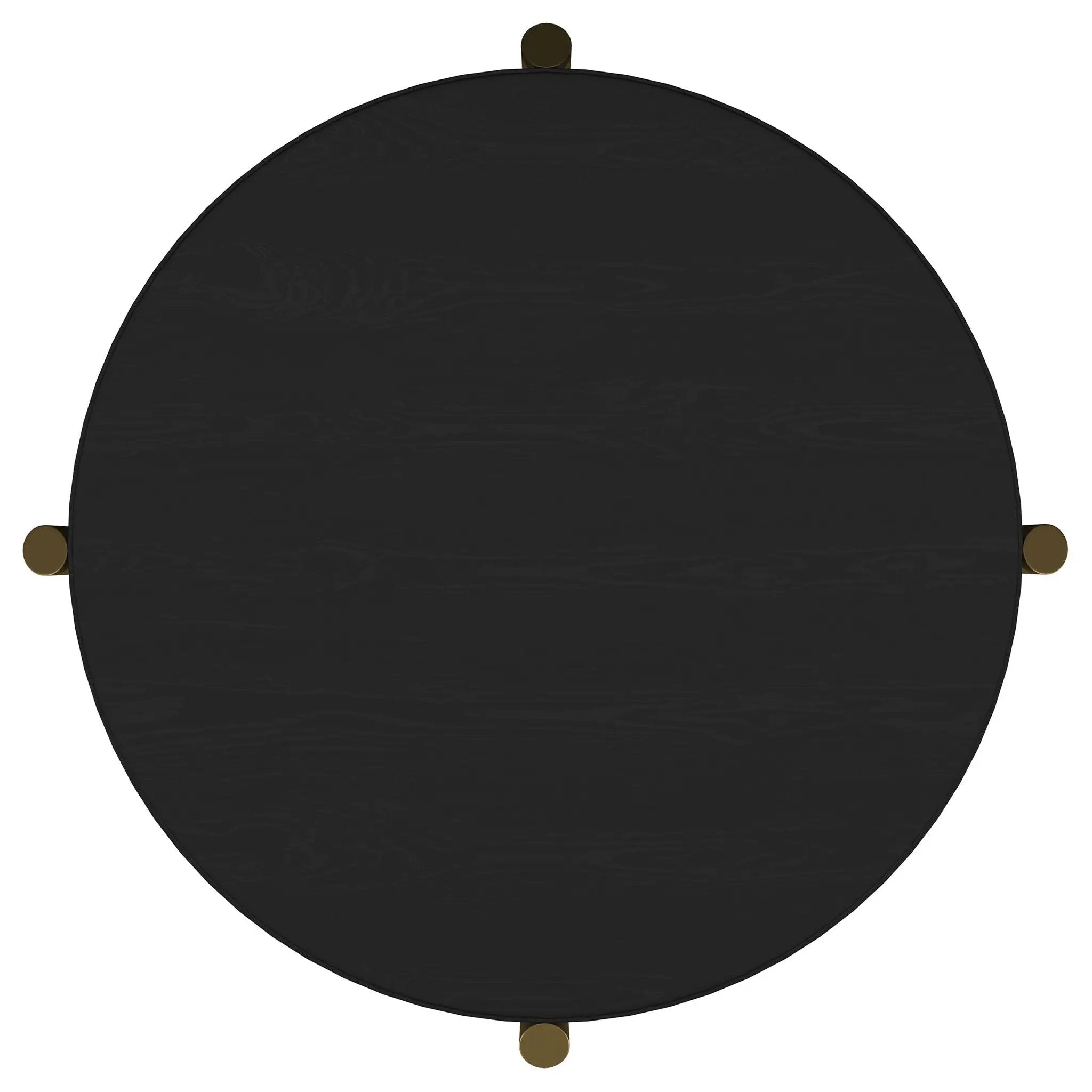 Arini Round End Side Table With Storage Shelf Black by Unique Piece Furniture
