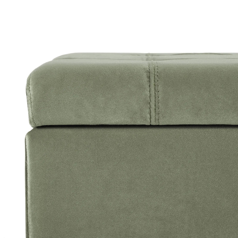 Wendover Elegant Tufted Storage Bench With Lift-Up Top And Birch Wood Legs by HouseOfZazla
