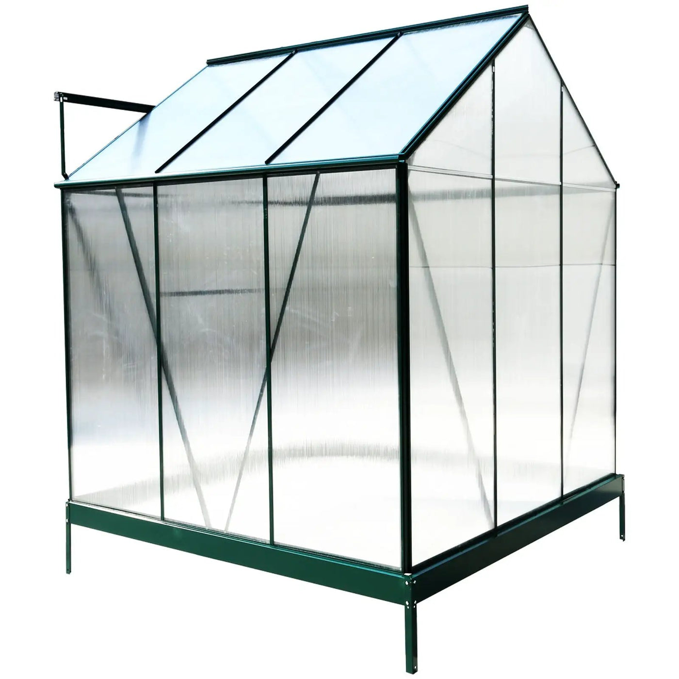 Polycarbonate house, Heavy Duty Outdoor Aluminum Walk-In House Kit With Rain Gutter, Vent And Door For Backyard Garden by HouseOfZazla