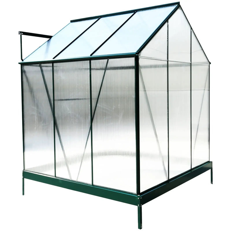Polycarbonate house, Heavy Duty Outdoor Aluminum Walk-In House Kit With Rain Gutter, Vent And Door For Backyard Garden by HouseOfZazla