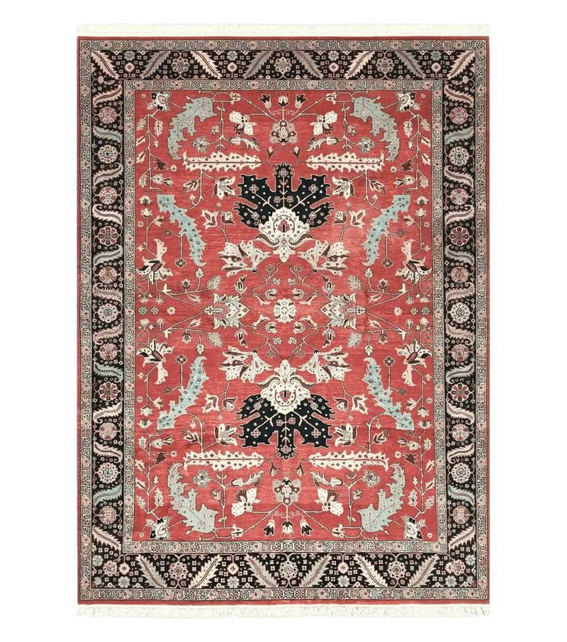 10' X 14' Vintage Hand Made Turkish Wool Rug Carpet Red Black Hand Knotted Nice by Jewel Rugs