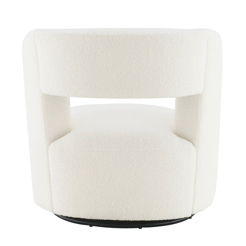 Swivel Comfy Round Barrel Chair With Soft Teddy Fabric For Living Room by HouseOfZazla