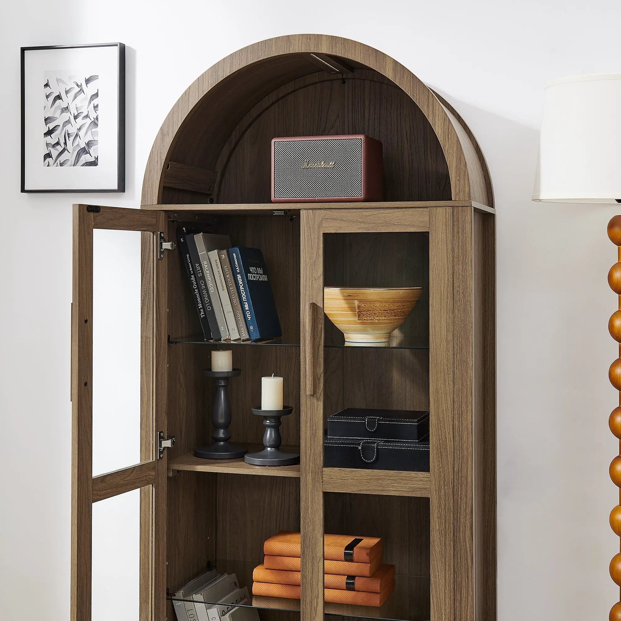 High Arched Storage Cabinet with Lamp by HouseOfZazla