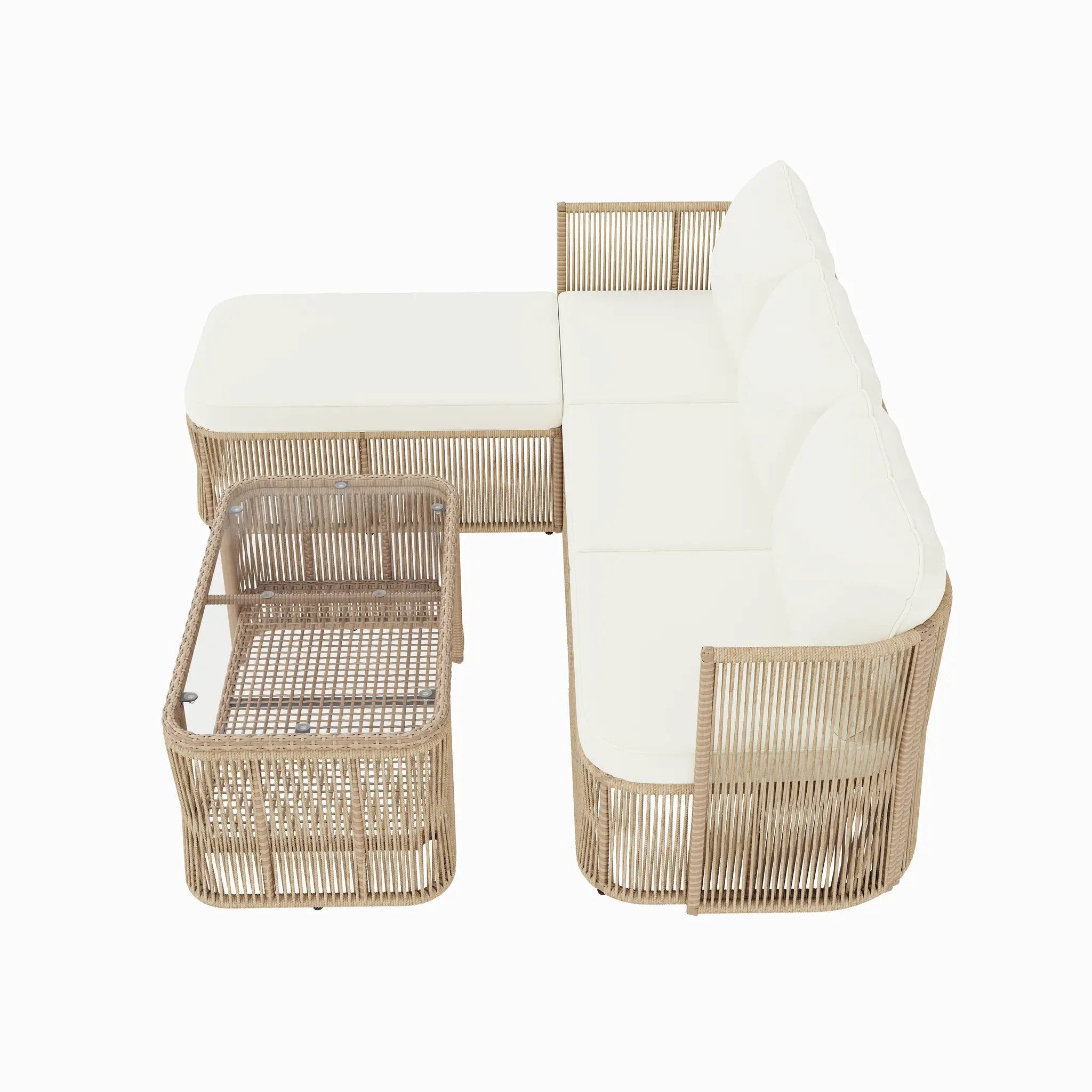 Outdoor PE Rattan Patio Furniture Set with Iron Frame by HouseOfZazla