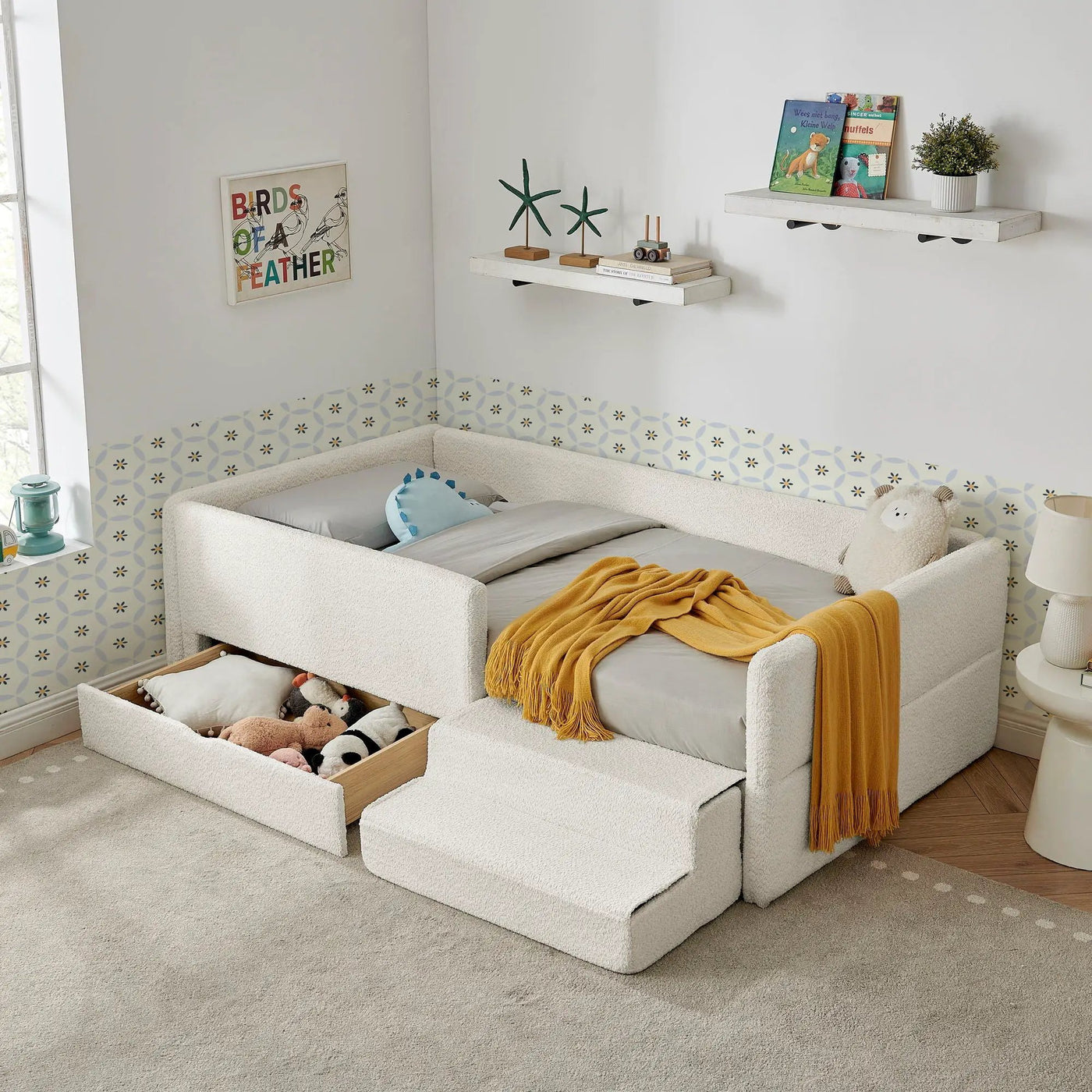 Safe Kids Bed With Guardrails And Storage by Unique Piece Furniture