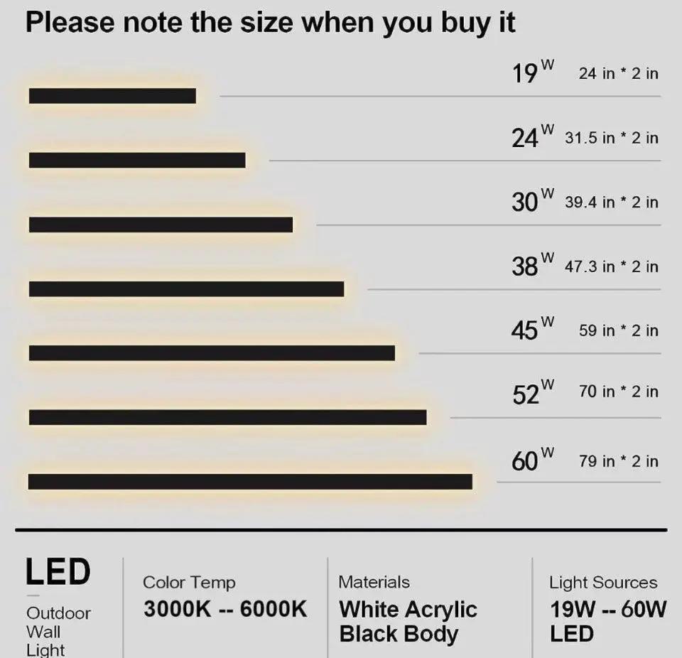 Levxhotty 59 inch Modern Outdoor Wall Lights,3000K-6000K Dimmable Outdoor Wall Sconce,Long Wall Light with Remote Control,Exterior Linear Wall Lightin by Selzalot