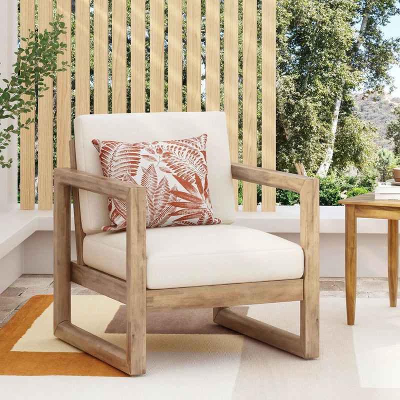 Outdoor Acacia Wood Patio Club Chair by HouseOfZazla