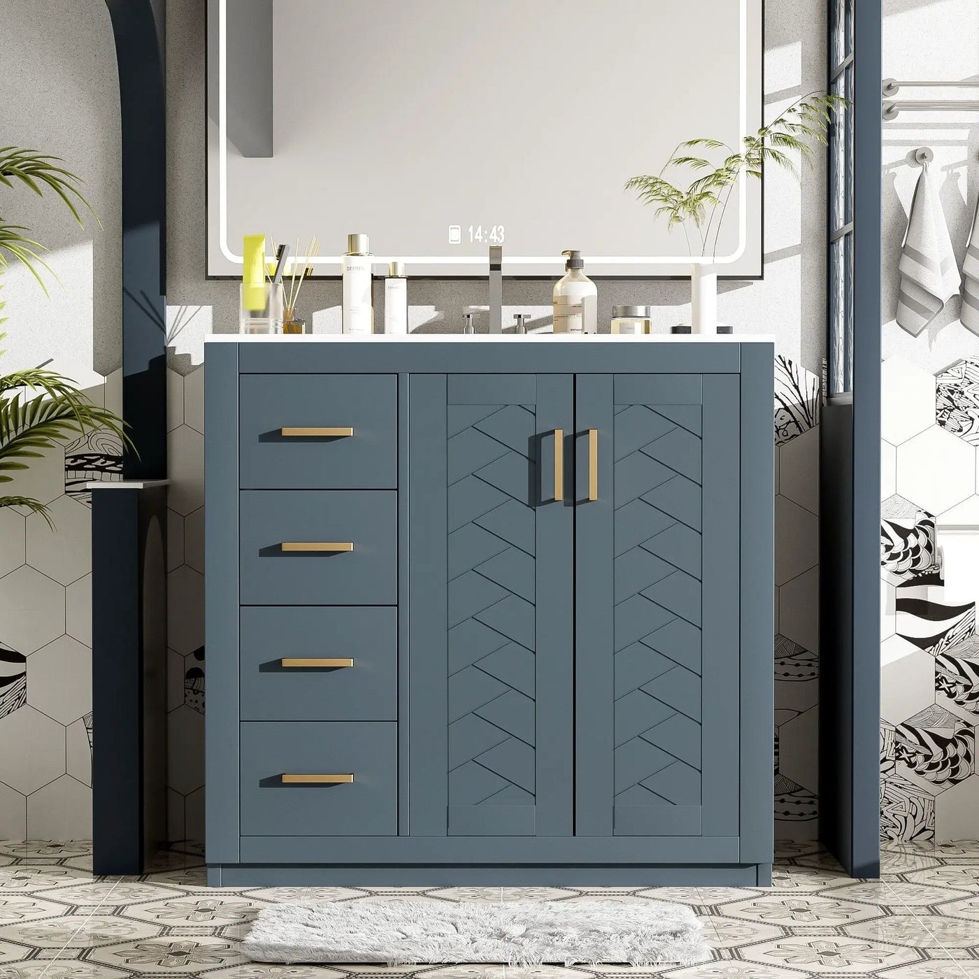 Bathroom Vanity With Sink Combo, Storage Cabinet, Freestanding Set With 3 Drawers & Soft Closing Doors by Unique Piece Furniture