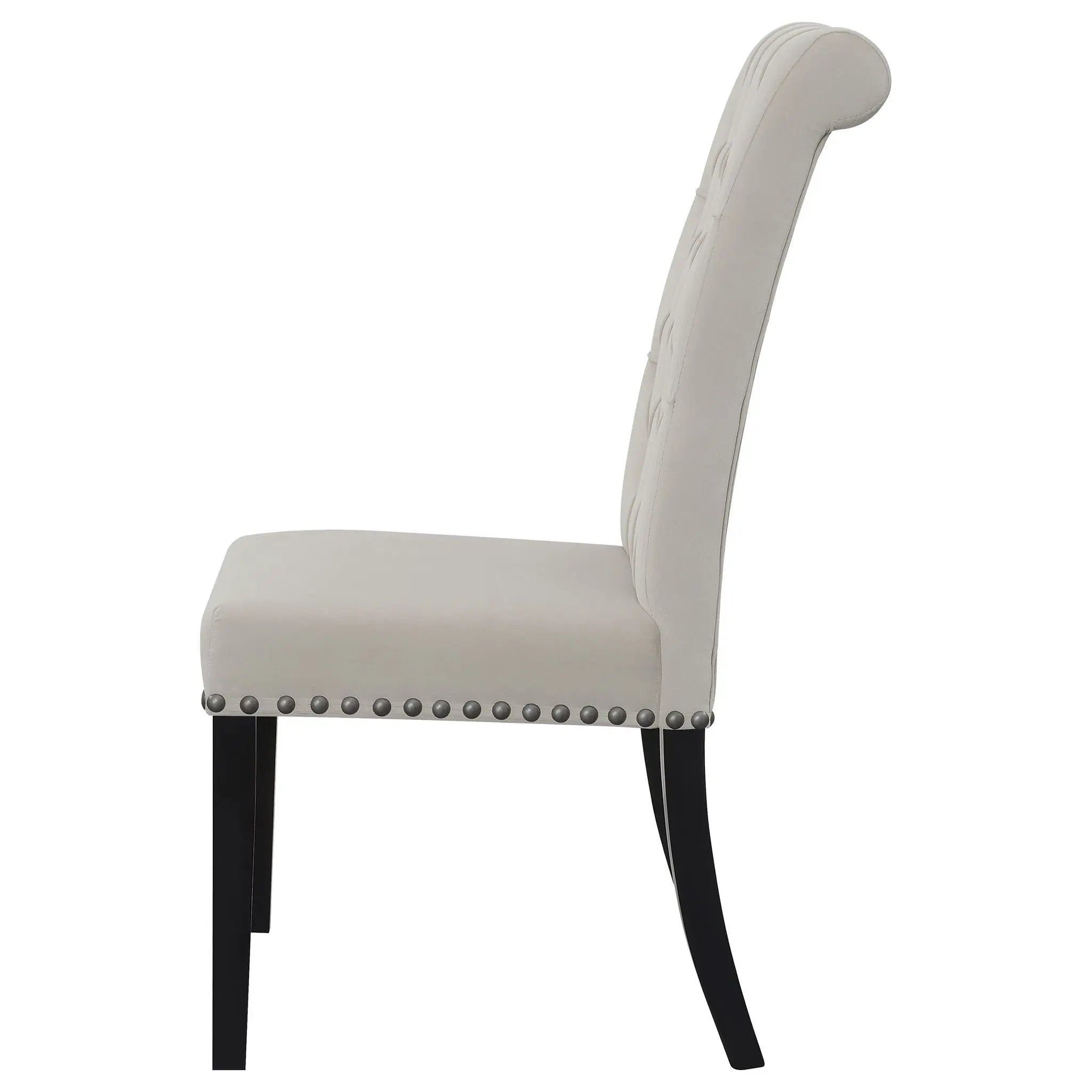 Alana Velvet Upholstered Dining Side Chair Sand (Set of 2) by Unique Piece Furniture