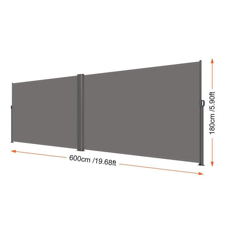 Retractable Side Awning 71" x 236" Full Aluminum Rust-Proof Patio Screen by HouseOfZazla