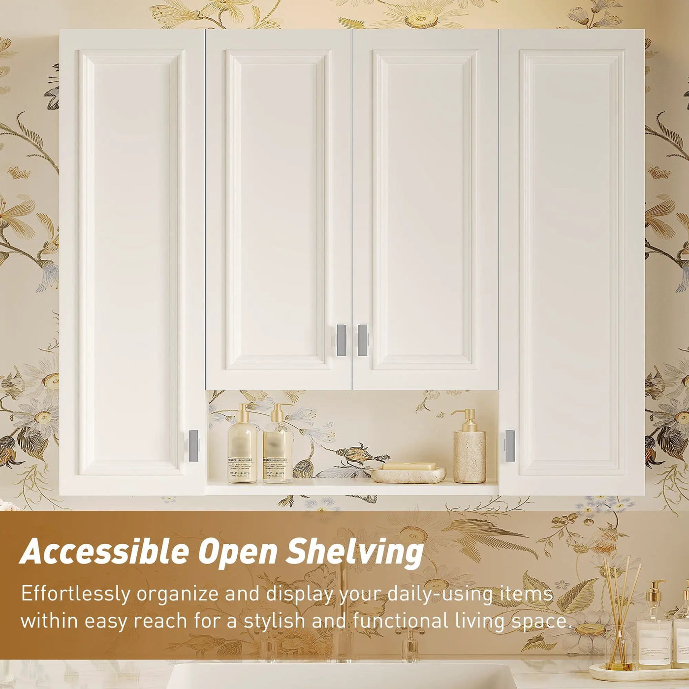 Wall Mounted Bathroom Cabinet With 5 Adjustable Shelves by HouseOfZazla