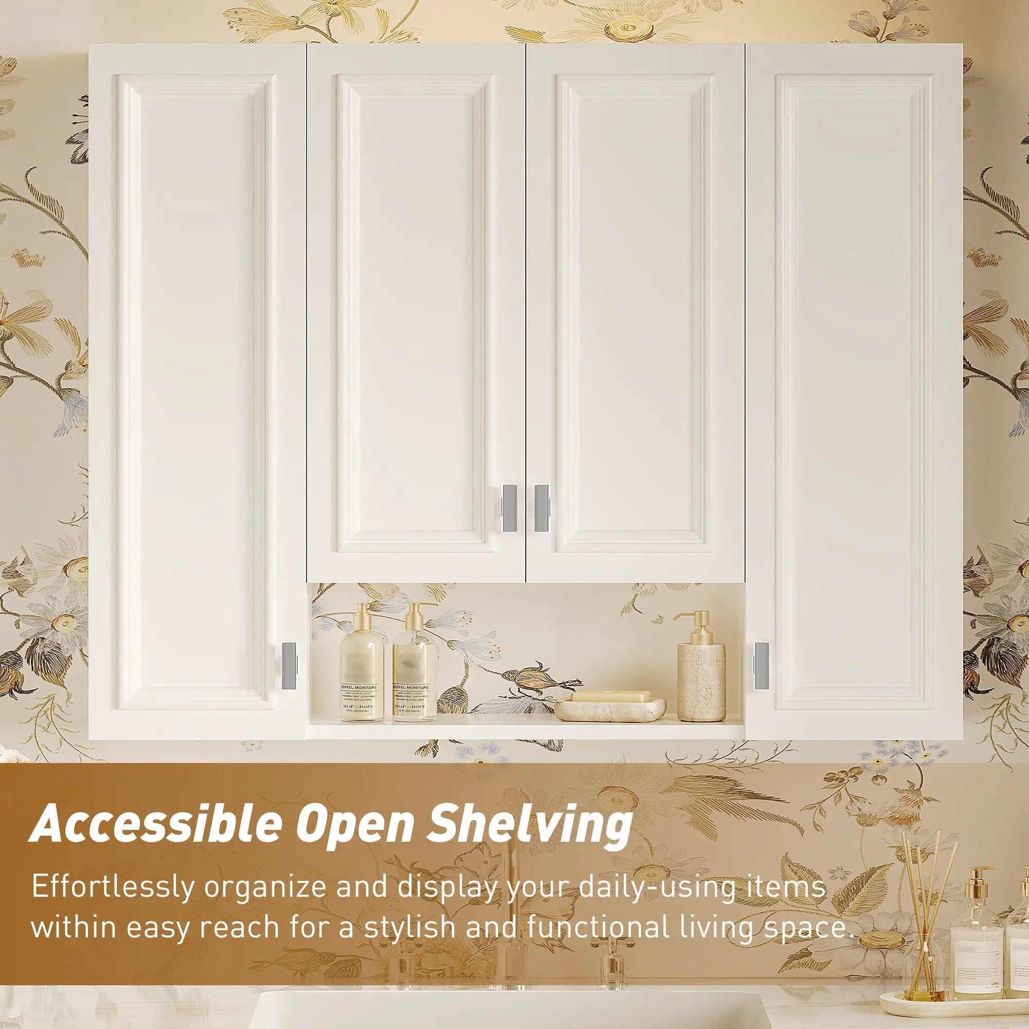 Wall Mounted Bathroom Cabinet With 5 Adjustable Shelves by HouseOfZazla