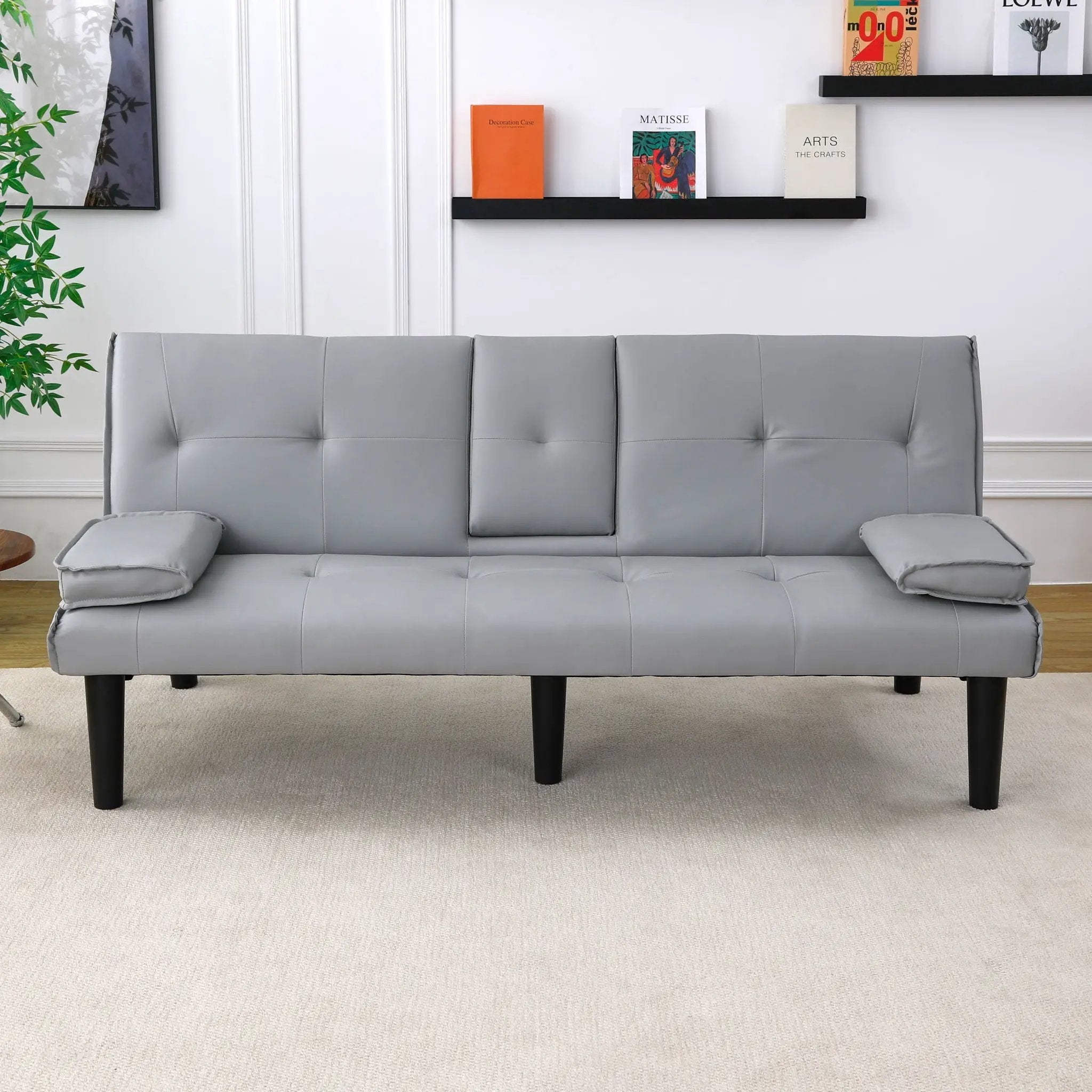 Sofa Bed With Foldable Design And Cup Holder by Unique Piece Furniture