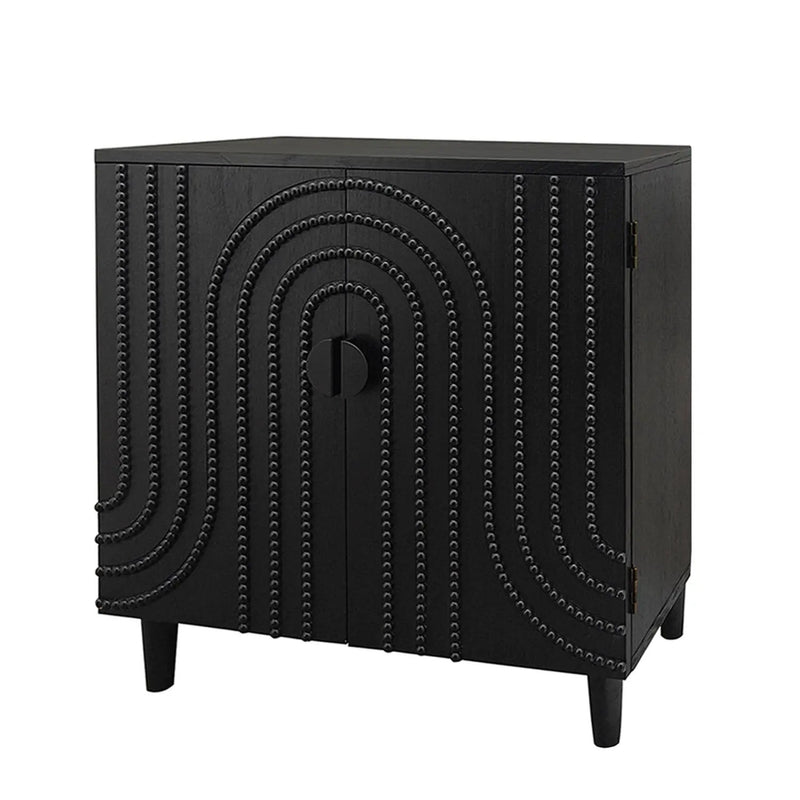 Modern Black Wood Storage Cabinet with Decorative Door by HouseOfZazla