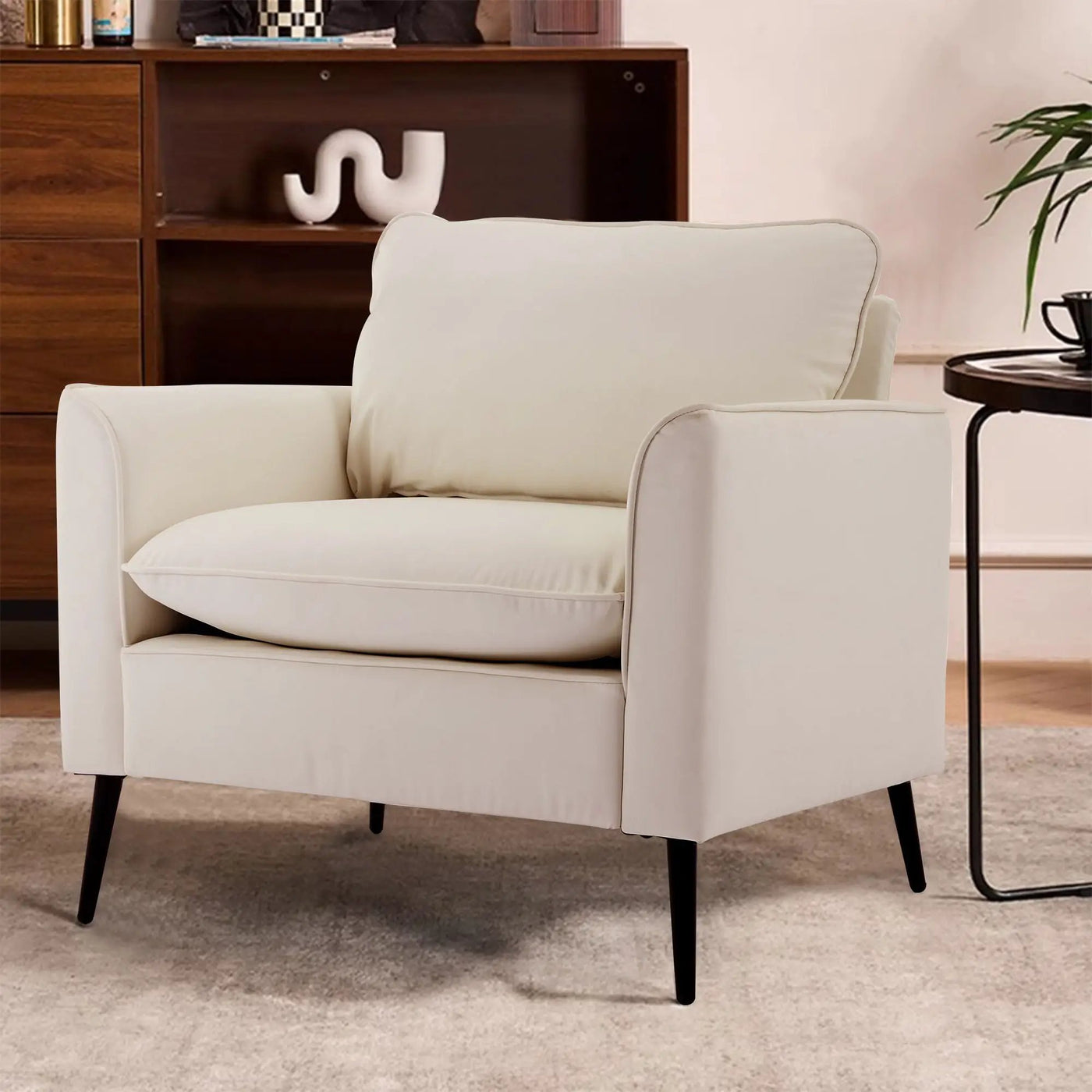 Nordic Retro Light Luxury Upholstered Sofa Chair by Unique Piece Furniture