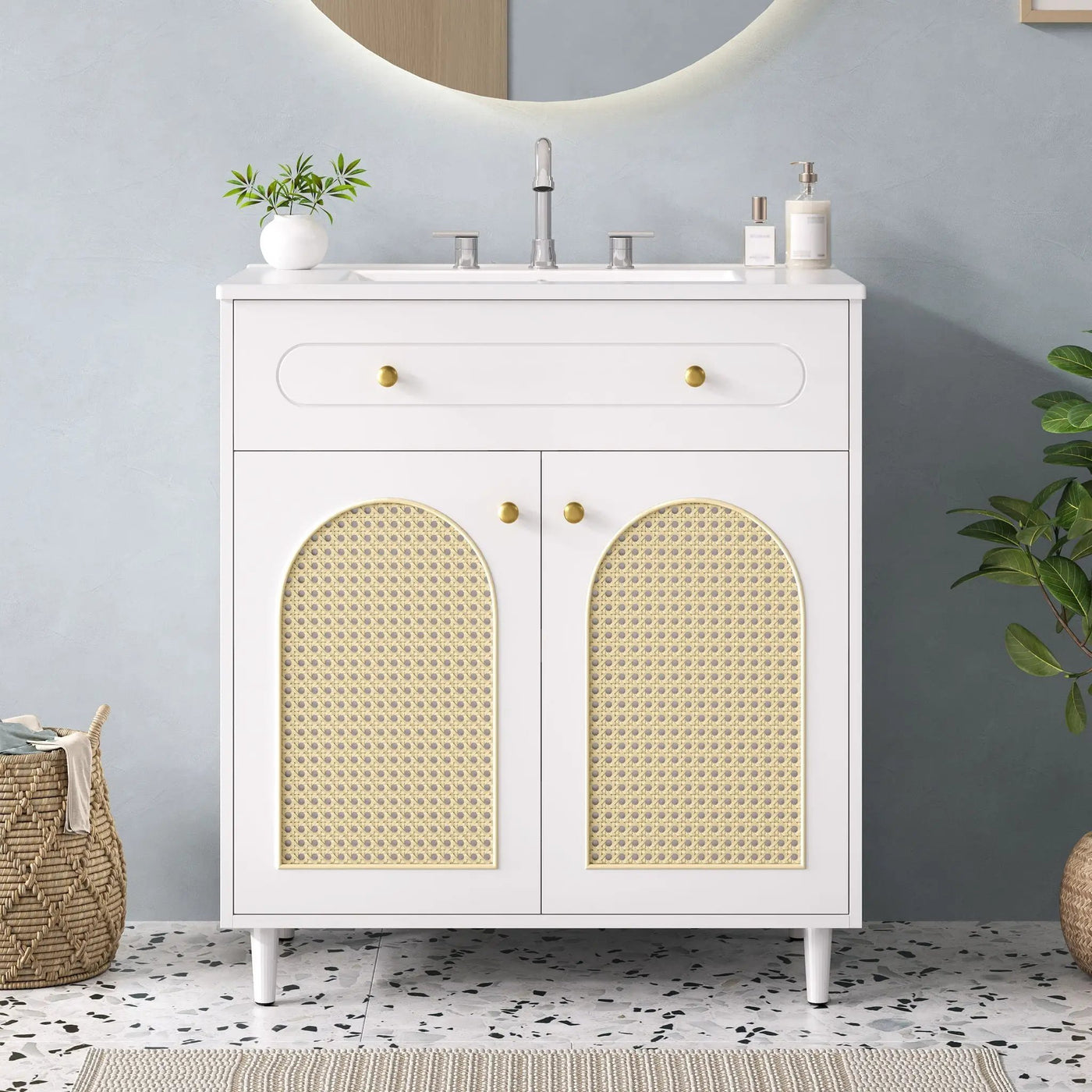 Modern Bathroom Vanity With Sink, Cabinet With Adjustable Shelf by HouseOfZazla