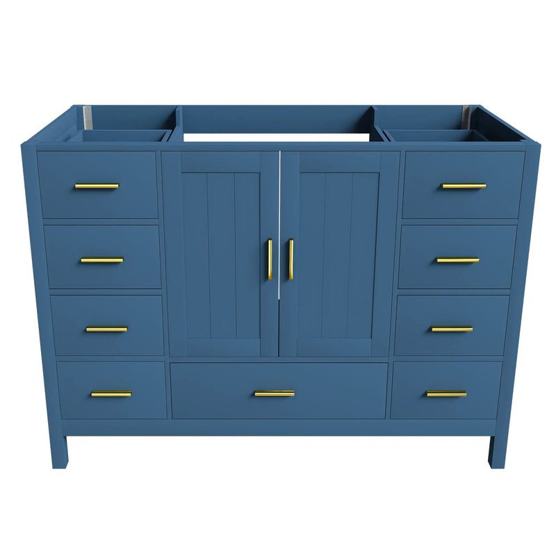 48" Bathroom Vanity Base Cabinet with 2 Soft-Close Double Doors & 9 Drawers by HouseOfZazla