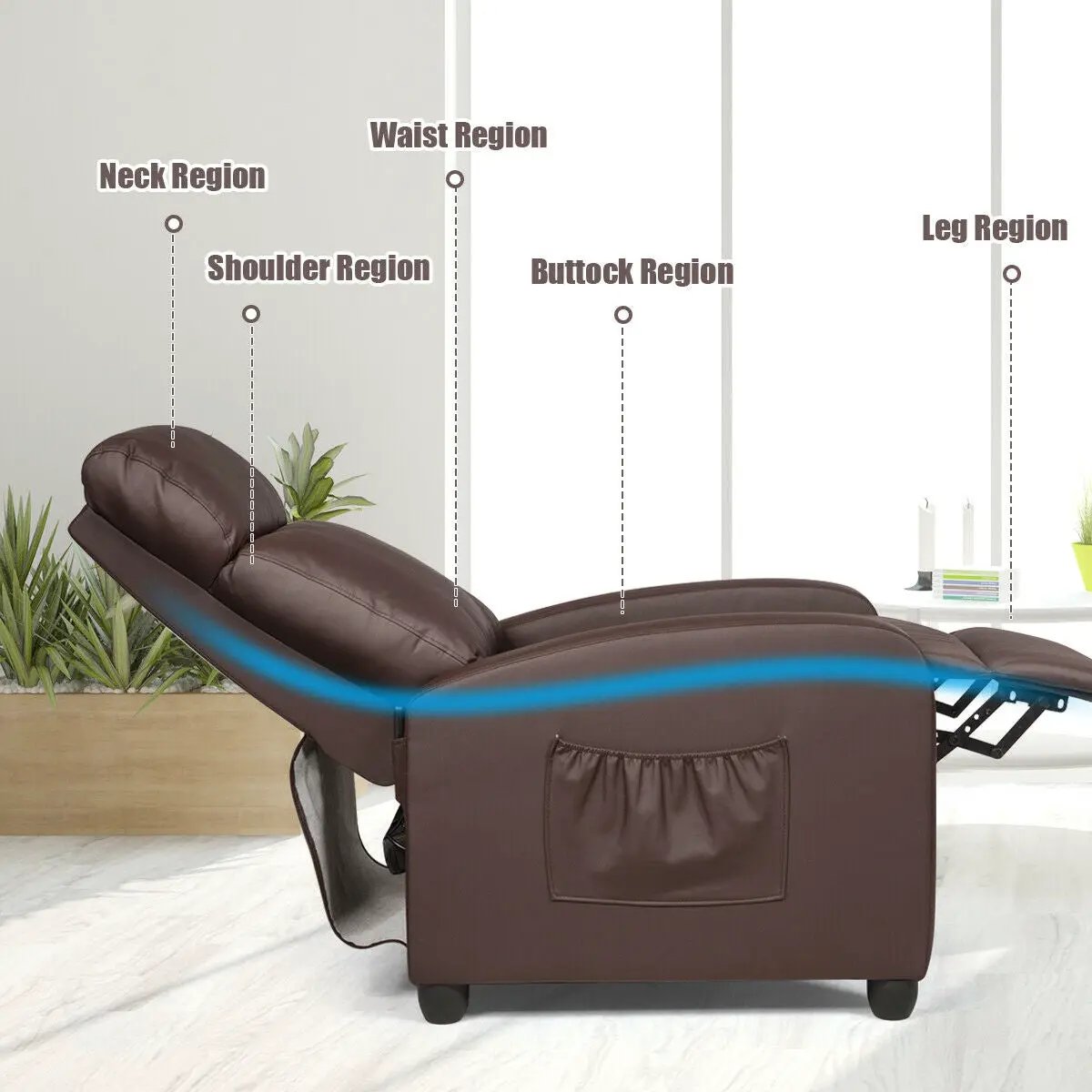 Recliner Sofa Wingback Chair with Massage Function, photo 24 of 24
