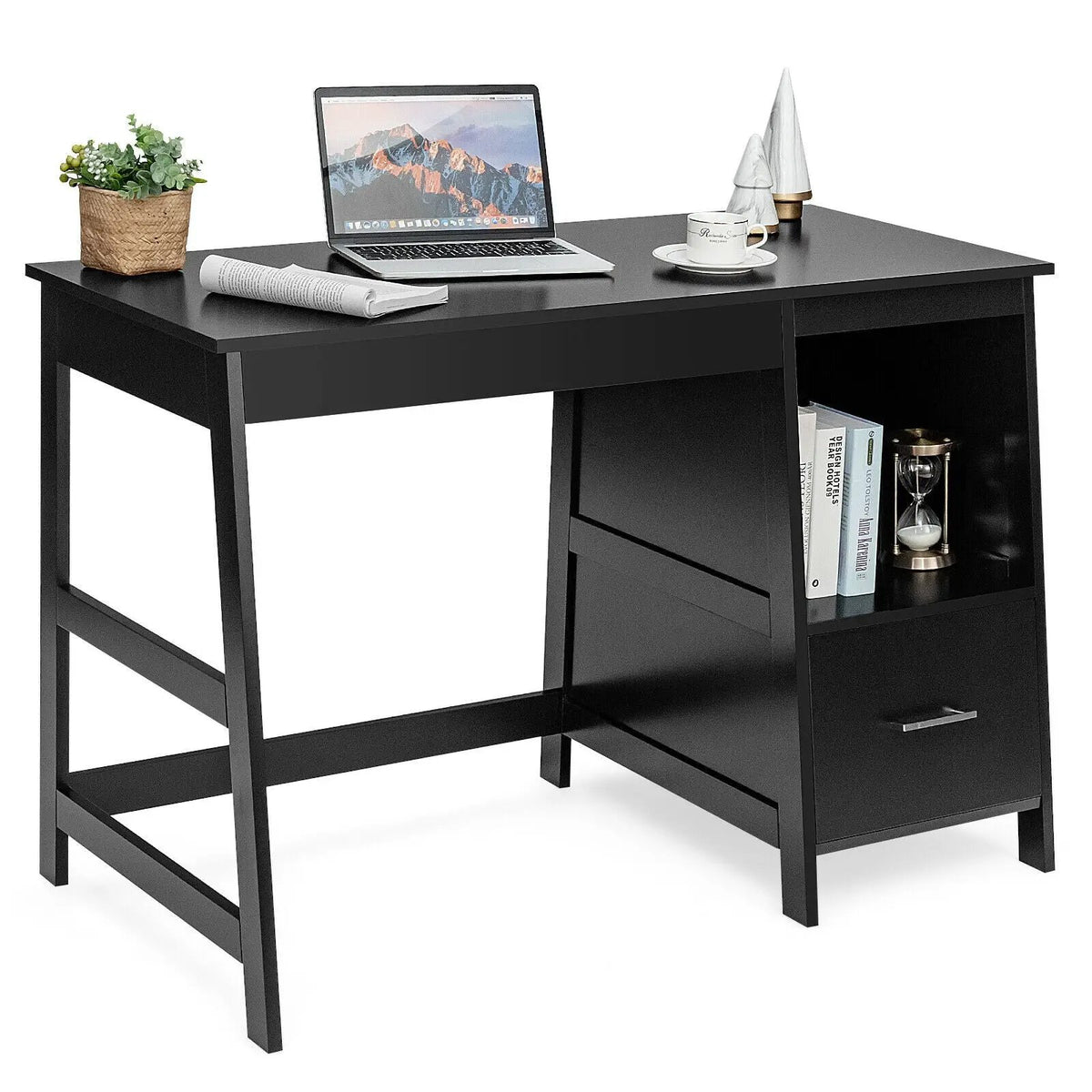 47.5 Inch Modern Home Computer Desk with 2 Storage Drawers, photo 11 of 16
