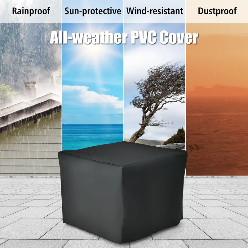 28 Inch 50000 BTU Outdoor Square Fire Pit Table with Cover by DirectDeals