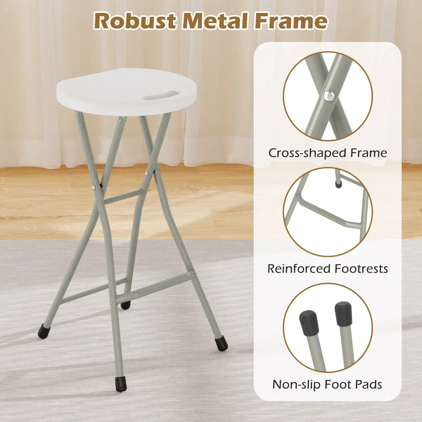 Folding Patio Dining Chairs 28" - Set of 2, 330 lbs Capacity by DirectDeals