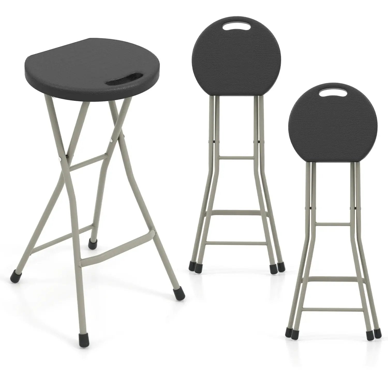 Portable Folding Stool 28 Inch - 330 lbs Capacity (2 Pack) by DirectDeals