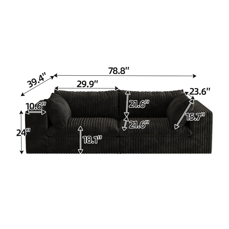 Y137 Modular Black Sofa by HouseOfZazla