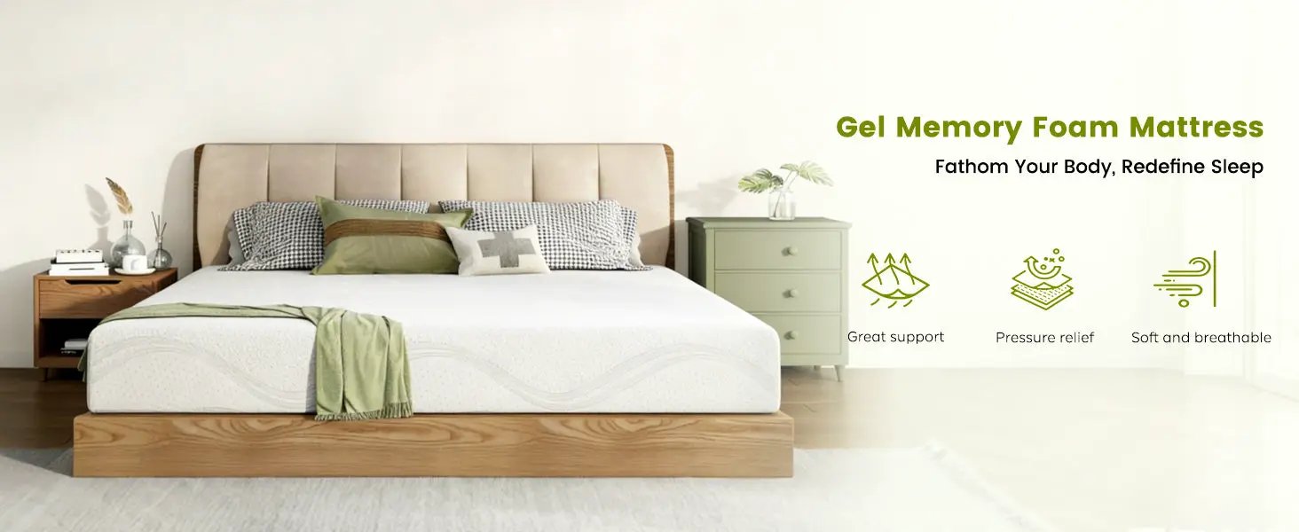 Queen Size Memory Foam Mattress, 10 Inch Bed Mattress, with Cooling by HouseOfZazla