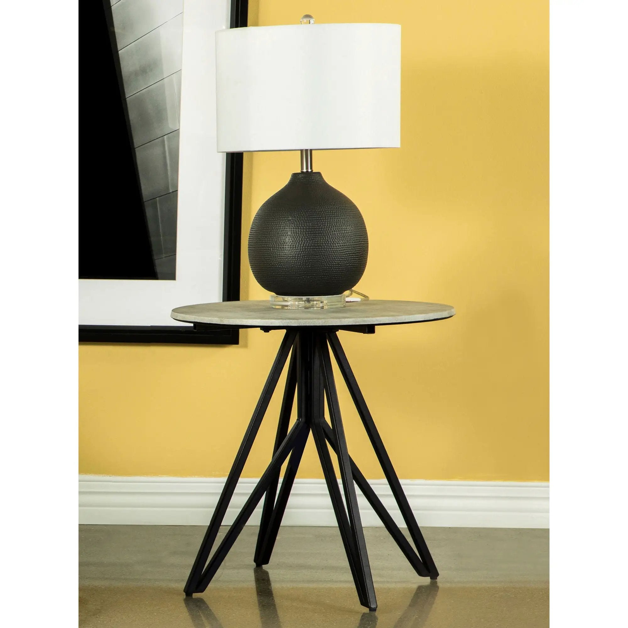 Hadi - Round End Industrial Design With Round Shape - Gray by HouseOfZazla