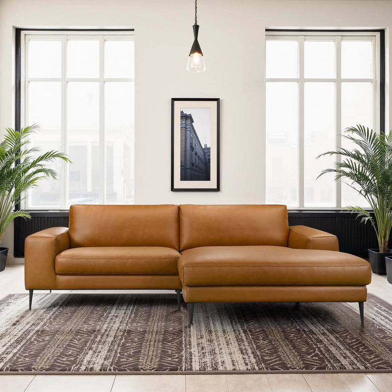 Easley Mid Century Modern Vegan Leather Wide-Arm Sofa by HouseOfZazla