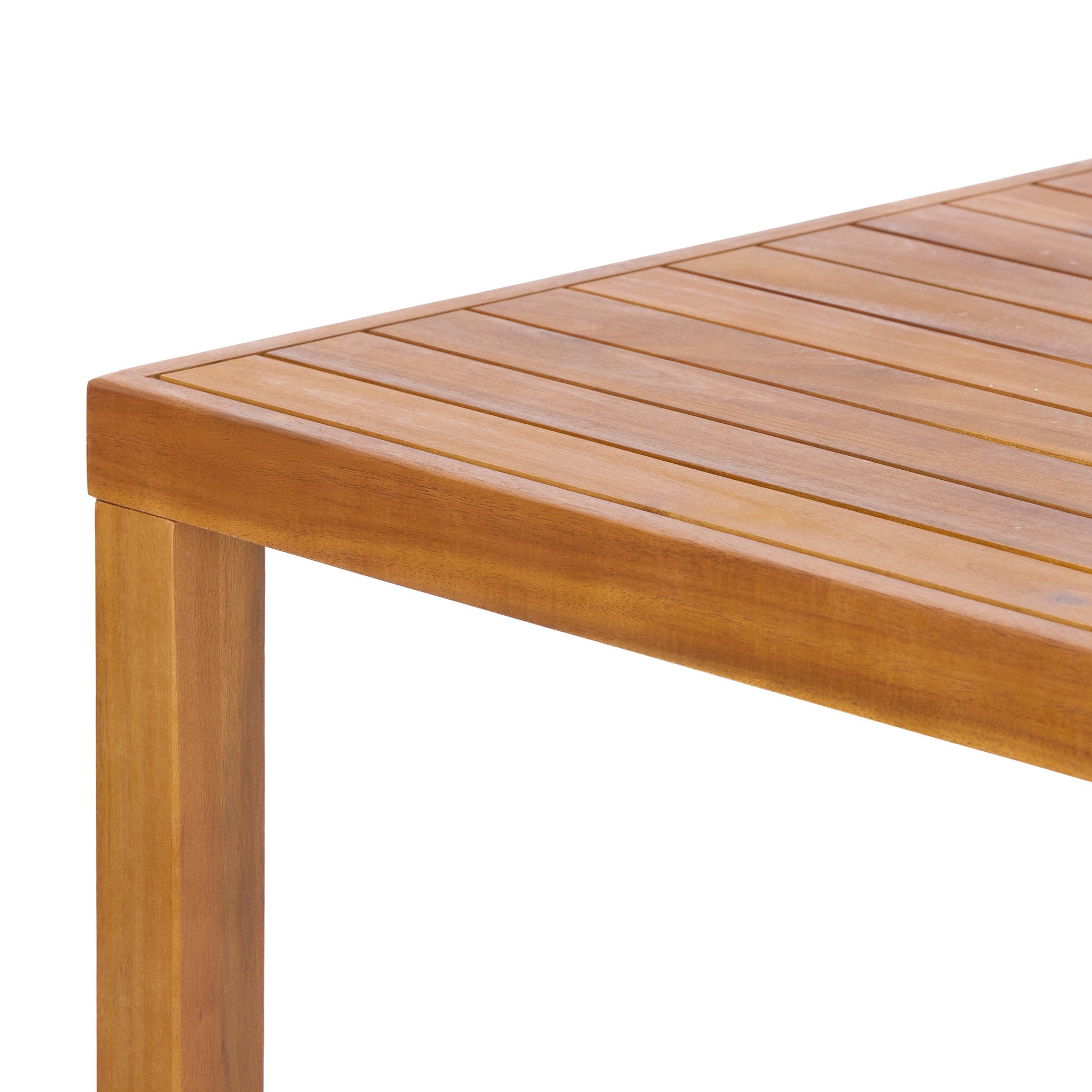 41.14-Inch Height Teak Finish Acacia Solid Wood Outdoor Dining Table by HouseOfZazla