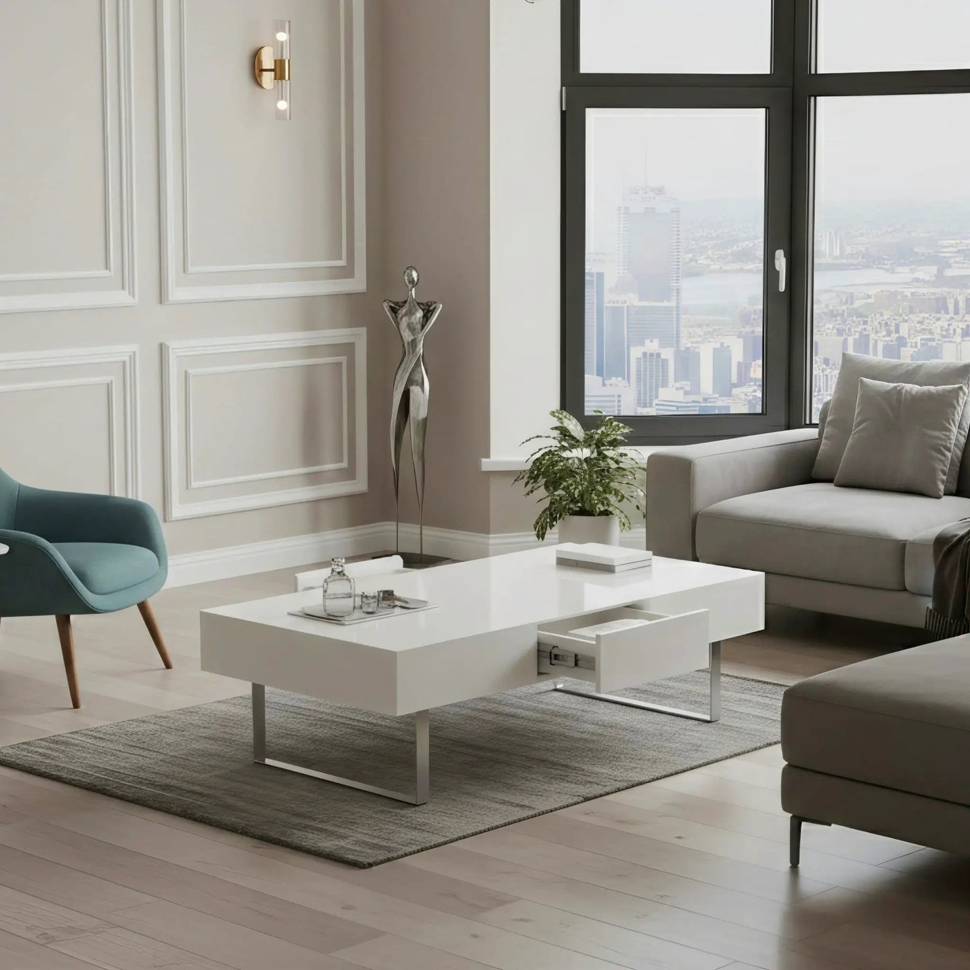 Rectangular Coffee Table With Hidden Storage by Unique Piece Furniture