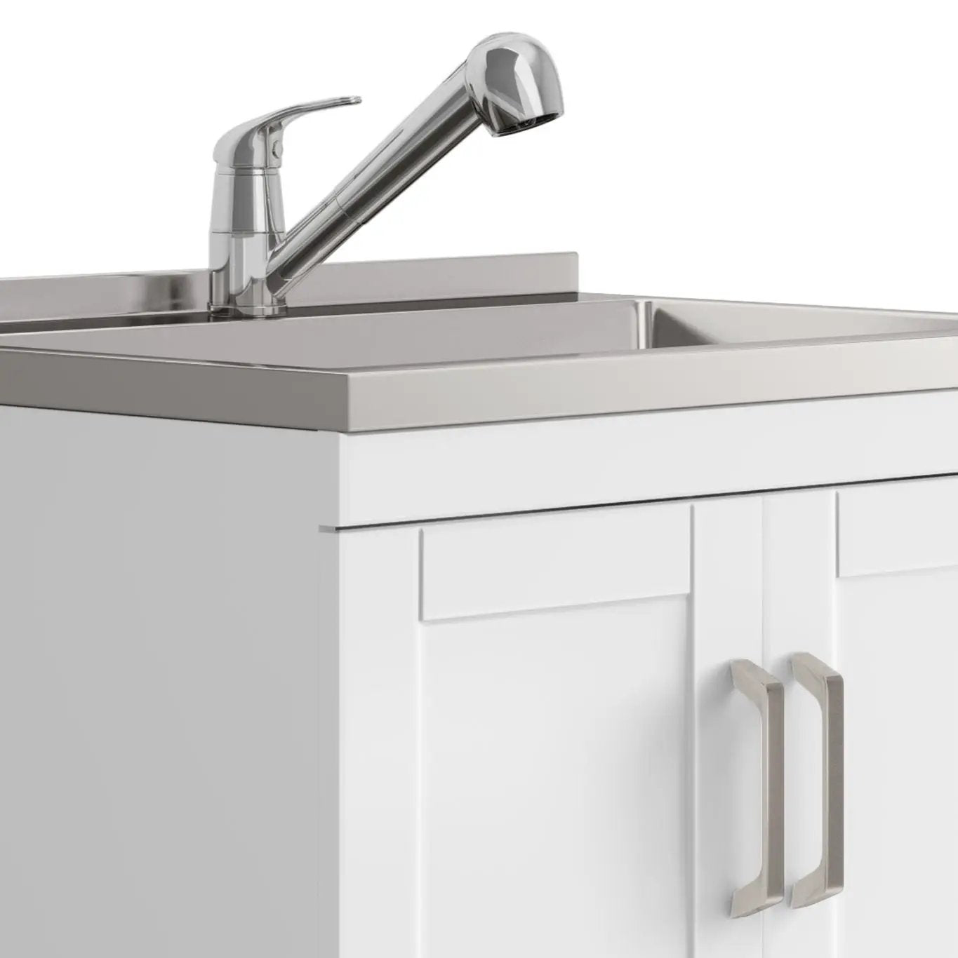 Kyle - Laundry Cabinet & Faucet And Stainless Steel Sink by HouseOfZazla