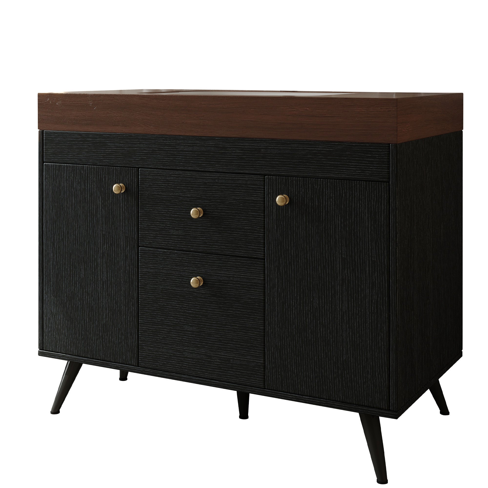 36" Modern Freestanding Bathroom Vanity with Sintered Stone Top, Ceramic Sink & Smart Storage by HouseOfZazla
