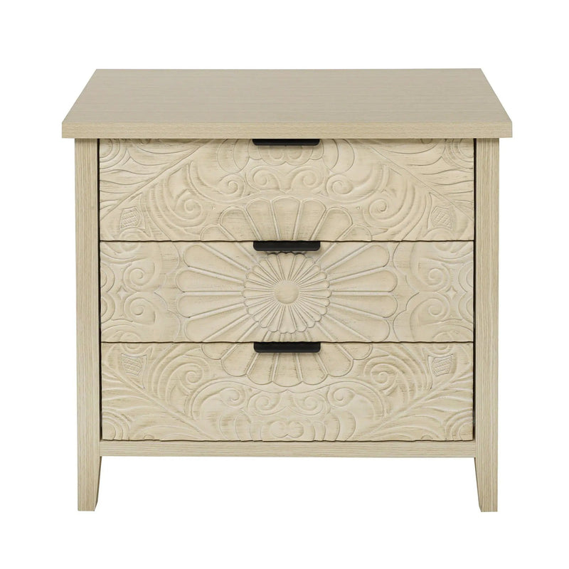 3 Drawer Cabinet - Natural Wood Finish by HouseOfZazla