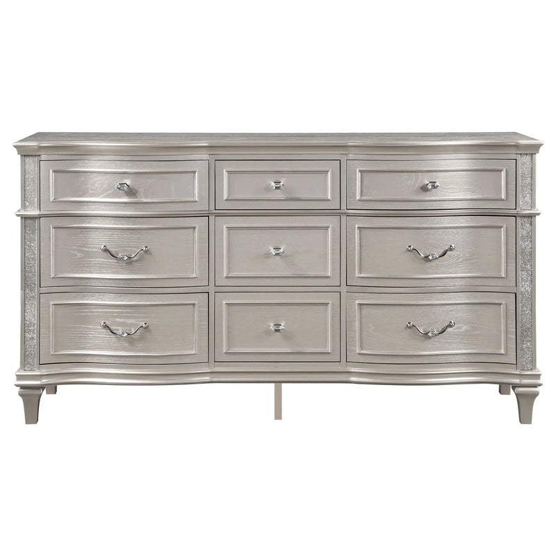 Katerina - 9 Drawer Dresser With Removable Jewelry Tray - Oak by HouseOfZazla
