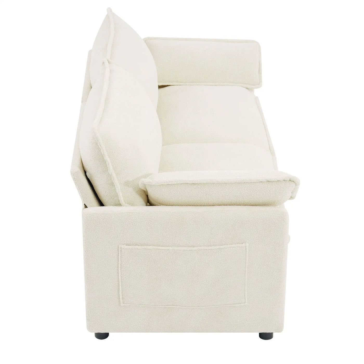 Modern Loveseat Sofa, Upholstered Couch With Side Storage Pockets by HouseOfZazla