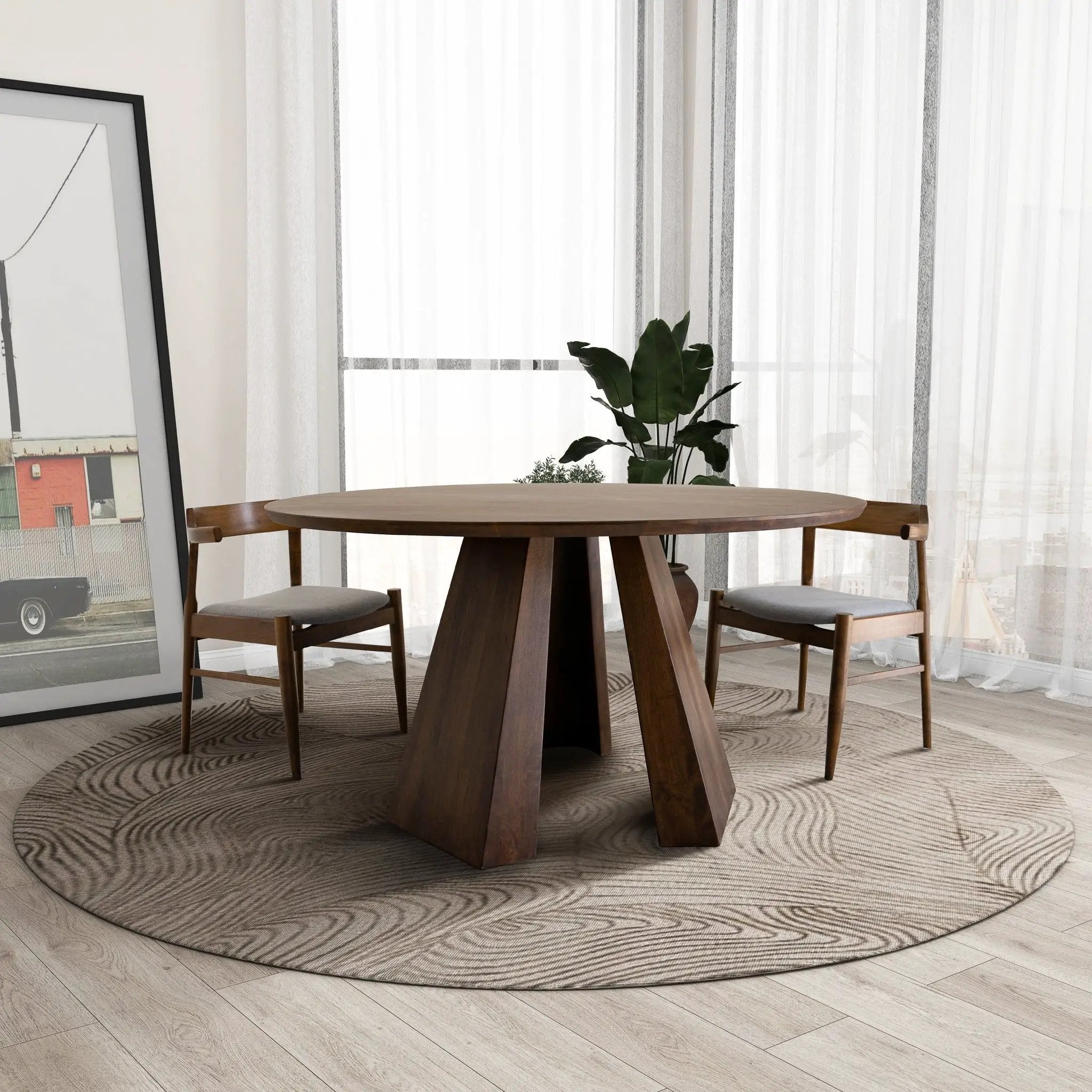 Bolton - Round Dining Table - Walnut by HouseOfZazla