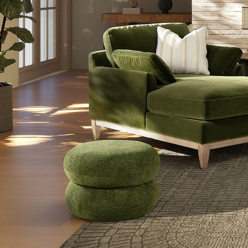 Nest - Low Round Upholstered Ottoman by Unique Piece Furniture