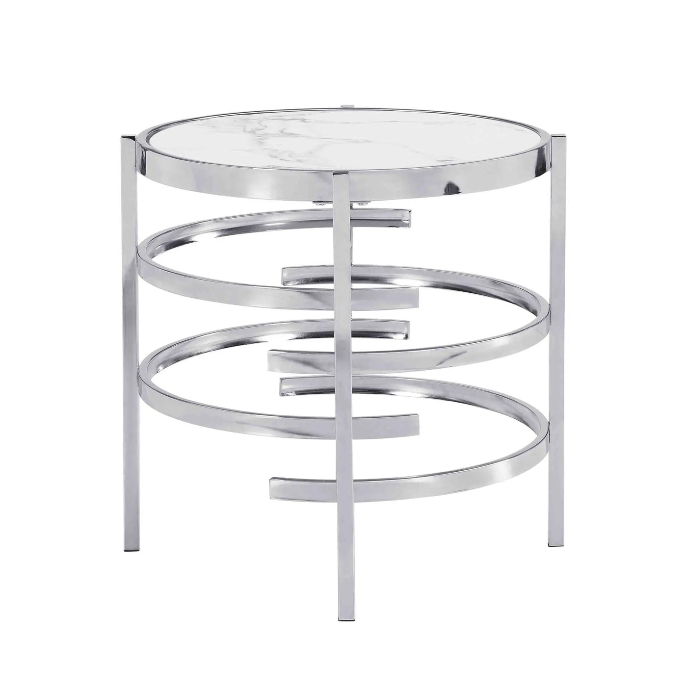 Elegant Round Table With Sintered Stone Top & Sturdy Metal Frame by Unique Piece Furniture