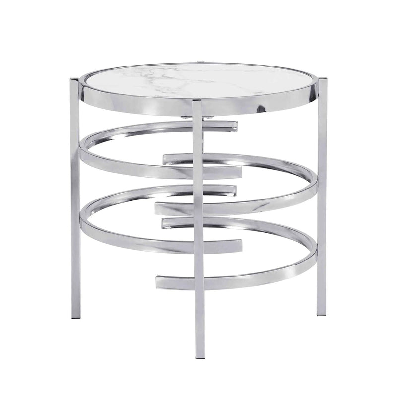 Elegant Round Table With Sintered Stone Top & Sturdy Metal Frame by HouseOfZazla