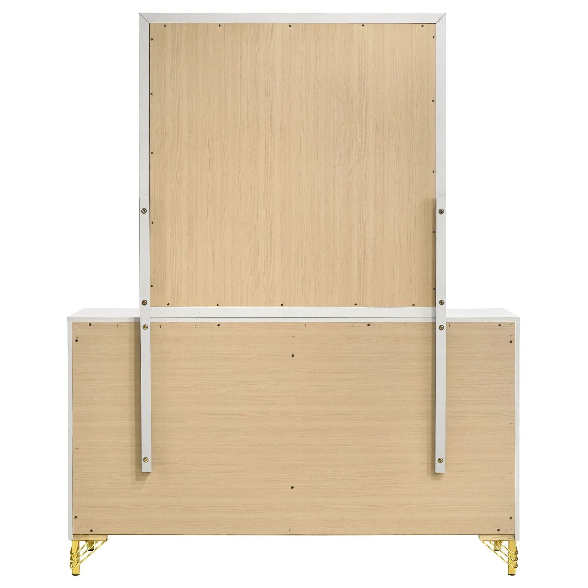 Lucia 6-drawer Dresser with Mirror White by Unique Piece Furniture