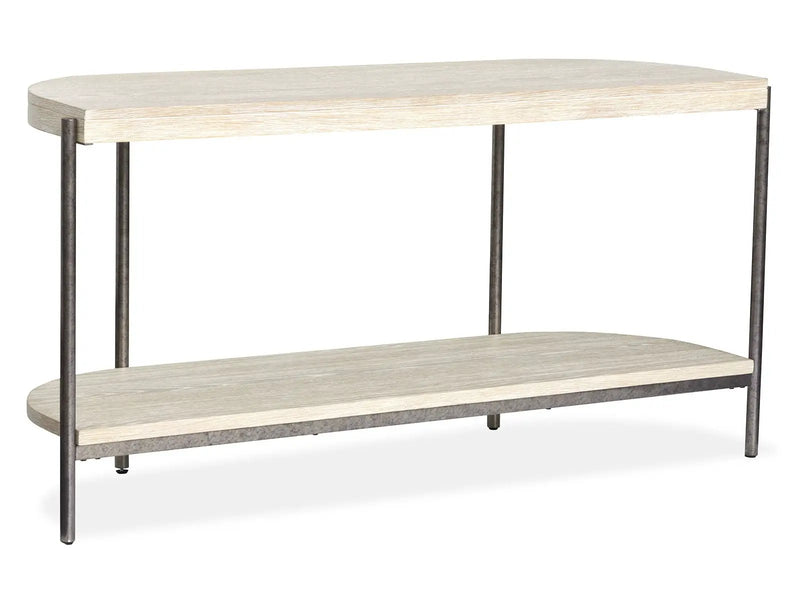 Jennings - Demilune Sofa Table - Edgecomb Gray And Weathered Antique Nickel by Unique Piece Furniture