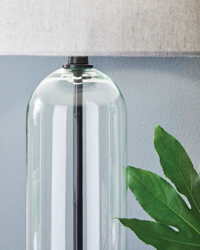 Kerrbrook - Glass Table Lamp - Clear / Black by Unique Piece Furniture