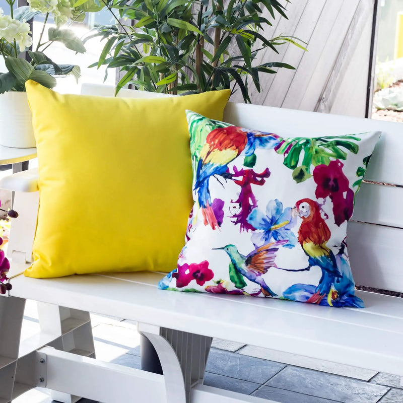 Tropical Parrot Outdoor & Indoor Pillow Set of 2 by HouseOfZazla