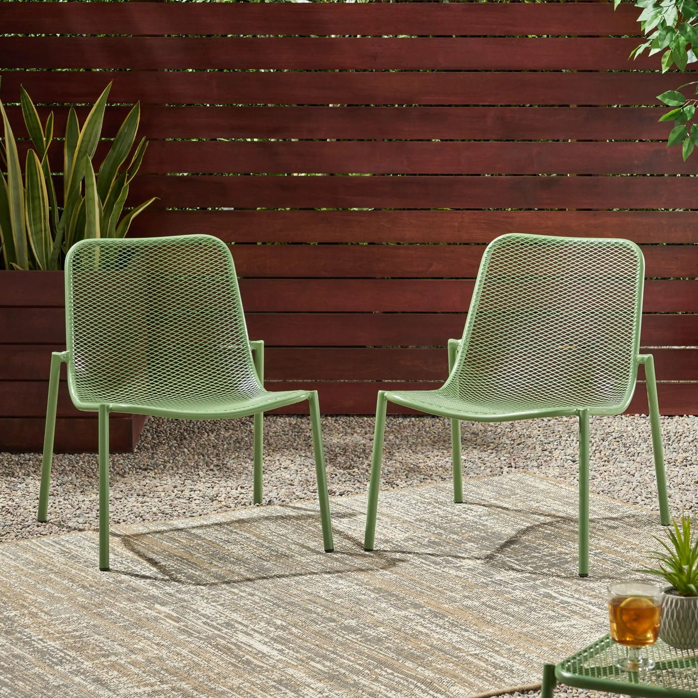 Outdoor Iron Chair With Mesh Design by HouseOfZazla